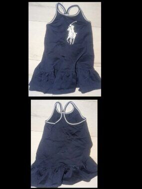 Ralph Lauren Baby Girls Tank Dress Size 12M 12 Mos - Pony Emblem Logo